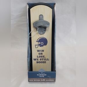 Wall Mounted Bottle Opener NewFootball Helmet Beer Sports Fan‎ Wooden Hanging